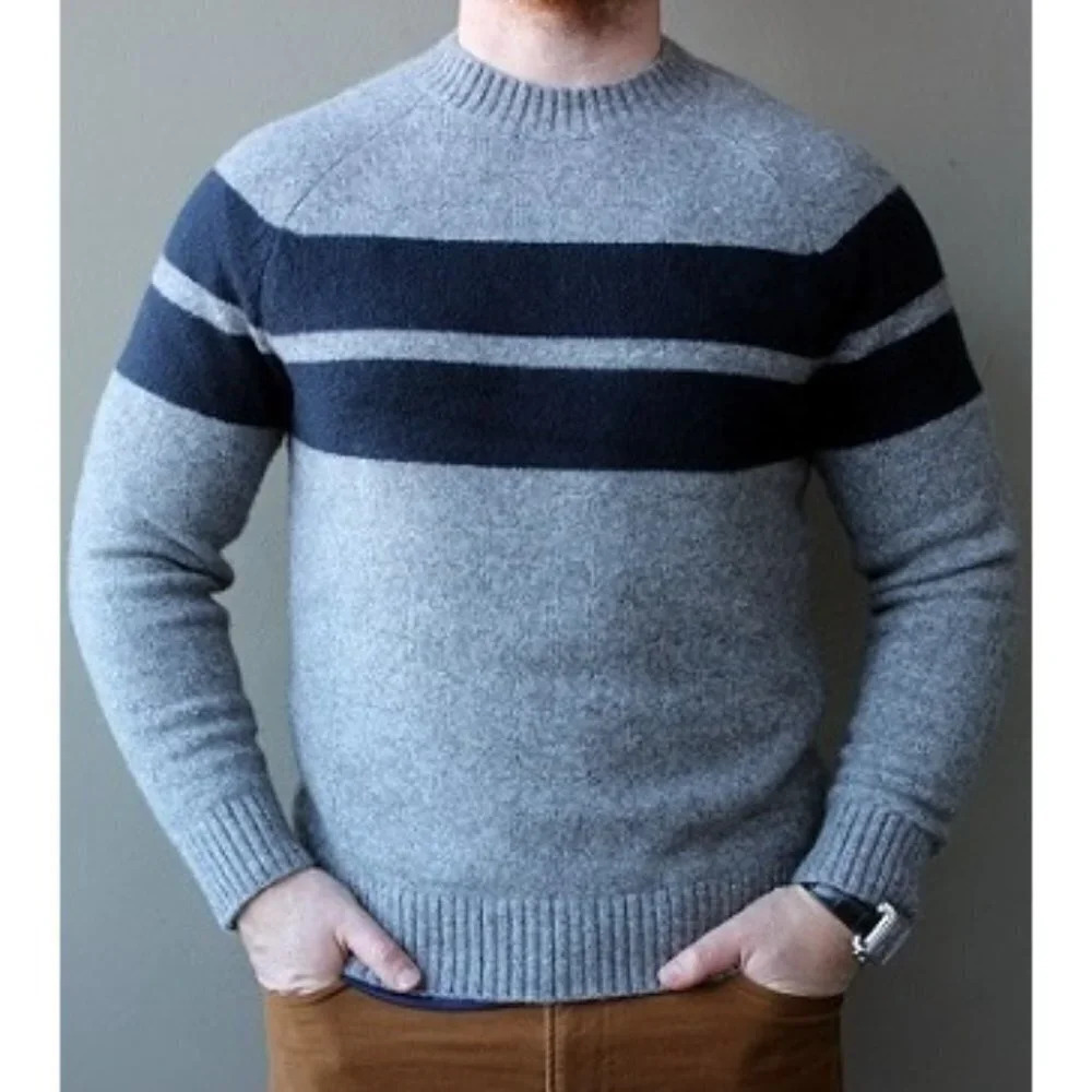 Banana Republic Two Black Stripped Grey Sweater